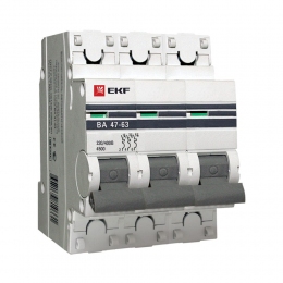Автоматический выключатель ВА 47-63, 3Р 63А (С) 4.5кА EKF PROxima mcd4763-3-63C-pro