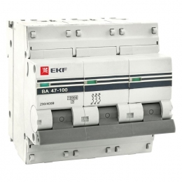 Автоматический выключатель ВА 47-100, 3Р 100 (D) 10кА EKF PROxima mcd47100-3-100D-pro