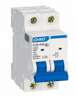 Автоматический выключатель NXB-63S 2P 25A 4,5кА х-ка С (CHINT)